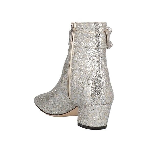JIMMY CHOO Party Ankle boot in glittery Silver Leather IT 36.5 (US 6.5) - Picture 5 of 16